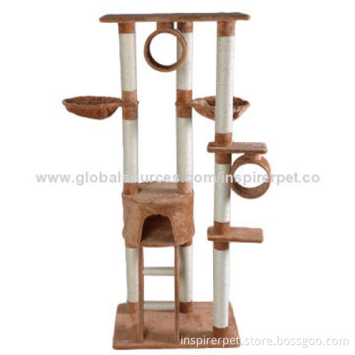 Deluxe Cat Tree, Natural Sisal Rope and Flakeboard